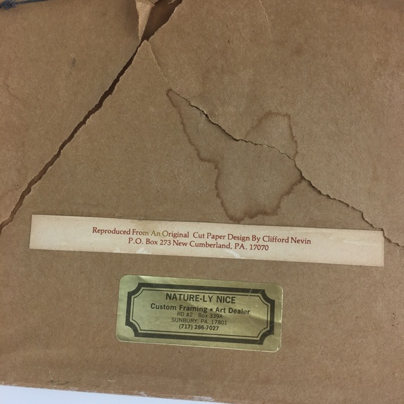 Cut Paper Design Stencil Matted Framed Picture Birds Heart Star Handcrafted VTG - Picture 10 of 11